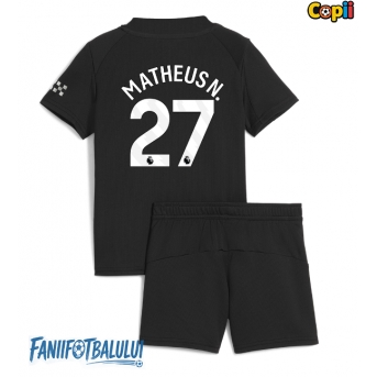 Manchester City Matheus Nunes #27 Echipament de Fotbal Replică 2025-26 Copii Deplasare (+ Șorturi)